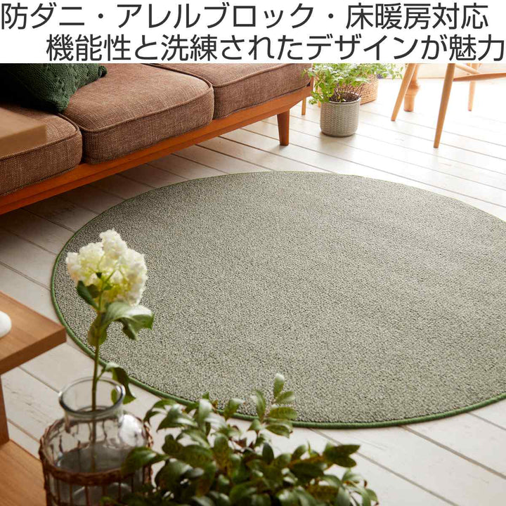 ラグスミノエ円形フォルテ150×150cm防ダニアレルブロック