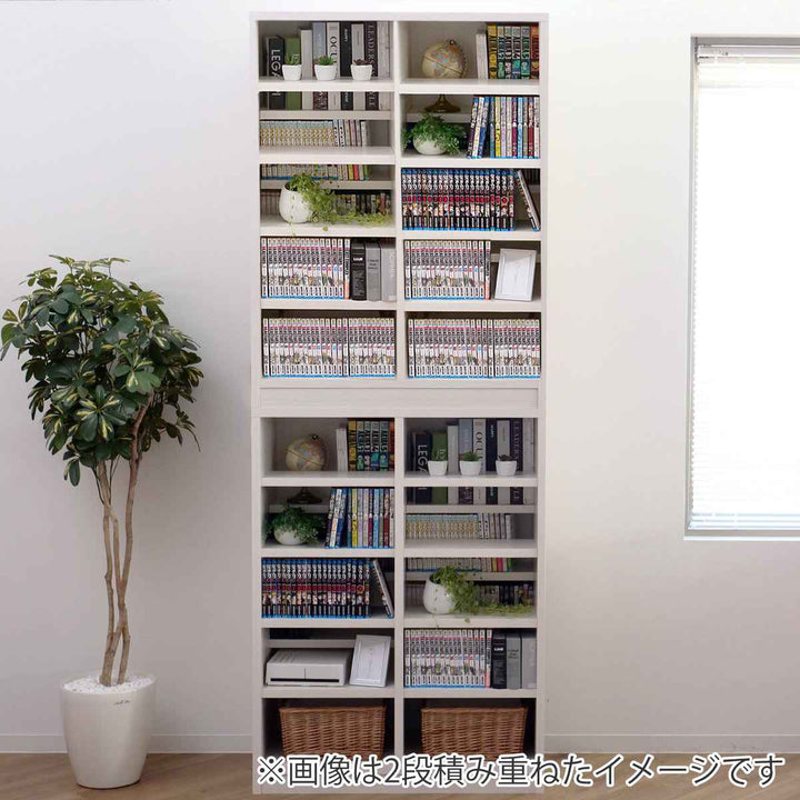 本棚コミックラック5段2列前後棚板幅90cm