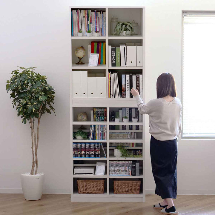 本棚コミックラック5段2列前後棚板幅90cm