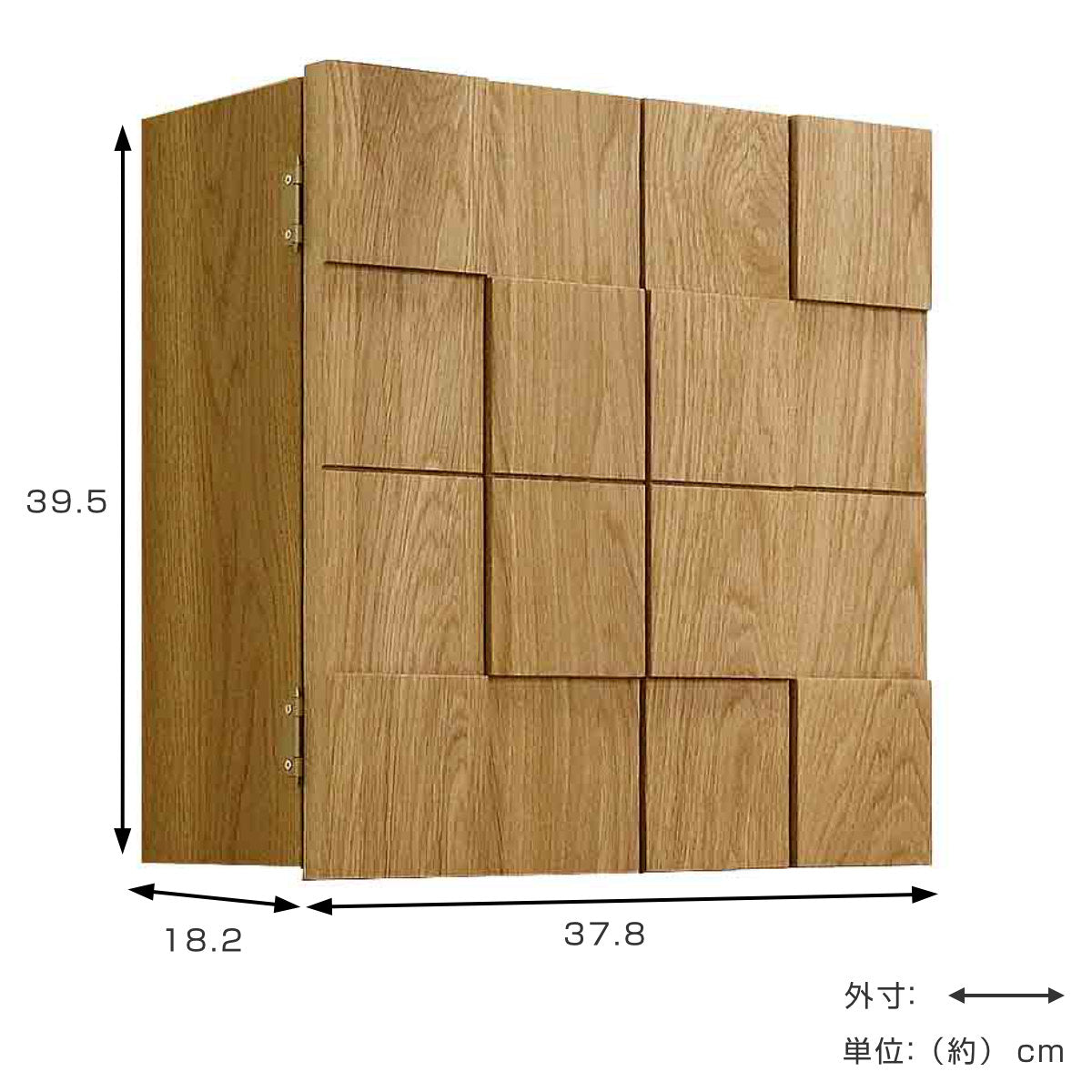 壁掛け扉付き4段シェルフ　幅45cm 高38cm奥行 8cm ホワイトオーク 壁掛け仏壇 ホワイトオーク材 日本製 約幅38cm – ハウジー