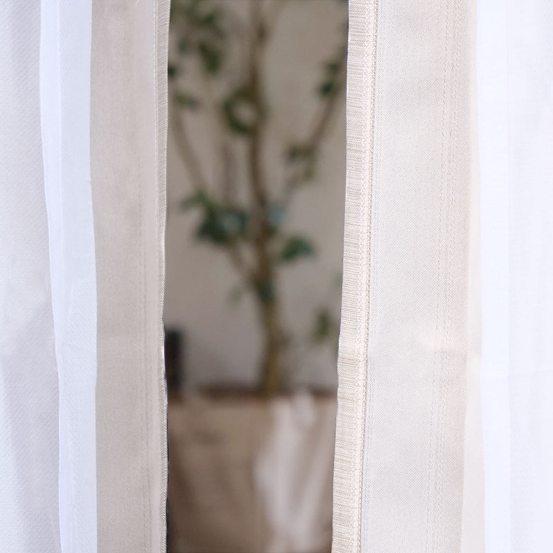 カーテン4枚セット遮光カーテンUVカットレースカーテン幅100cm×丈100～210cmベージュ