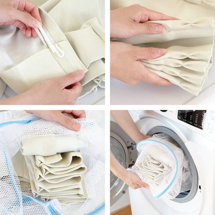 カーテン4枚セット遮光カーテンUVカットレースカーテン幅100cm×丈100～210cmブラック