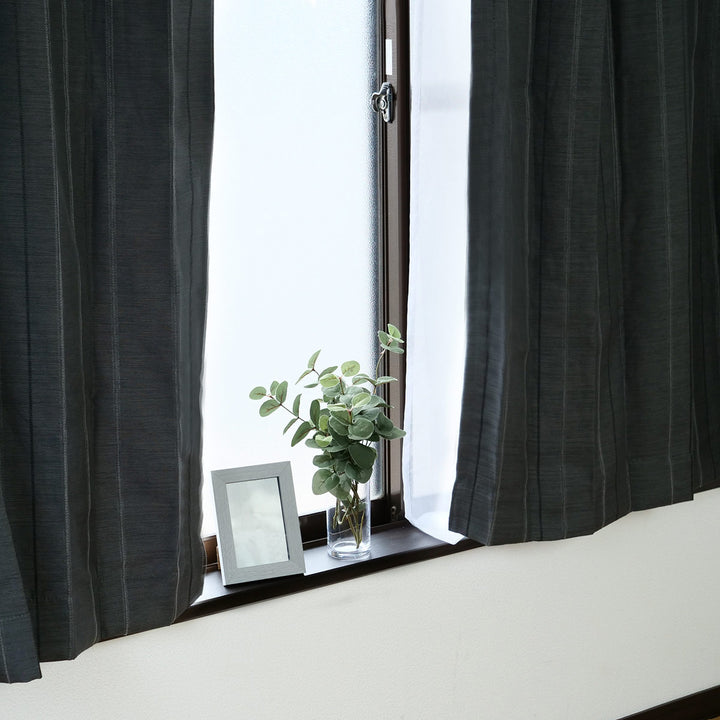 カーテン4枚セット遮光カーテンUVカットレースカーテン幅100cm×丈100～210cmブラック