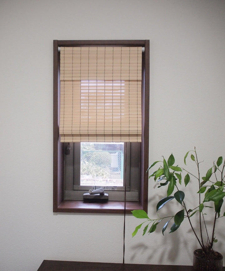 シェード小窓用すだれシェードPVC製突っ張り棒付き35×90cm