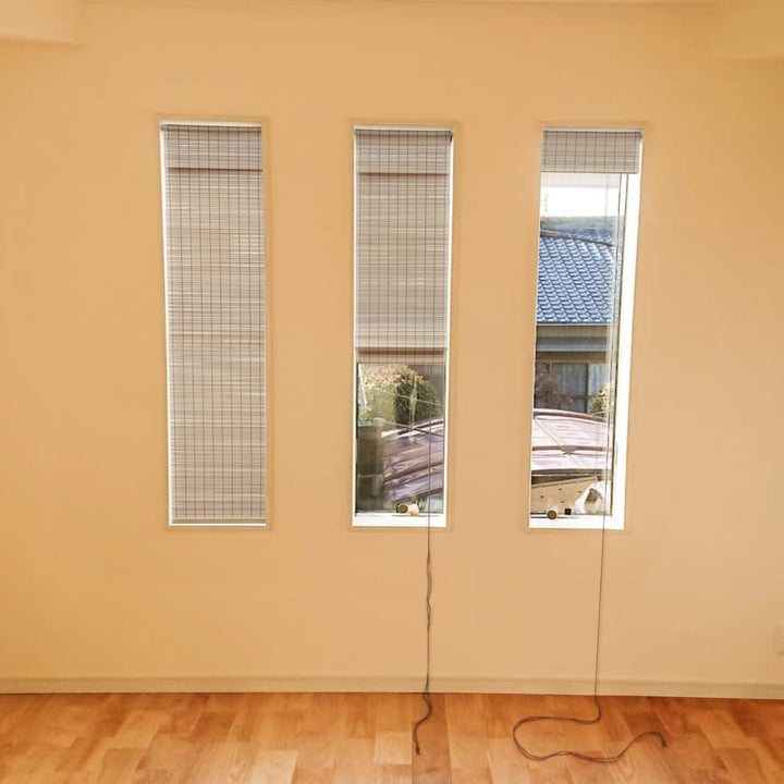 シェード小窓用すだれシェードPVC製突っ張り棒付き35×130cm