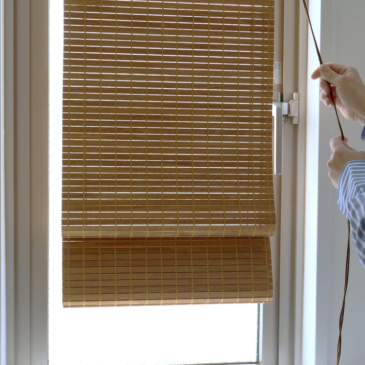 シェード天然木小窓用すだれシェード突っ張り棒付き25×130cm