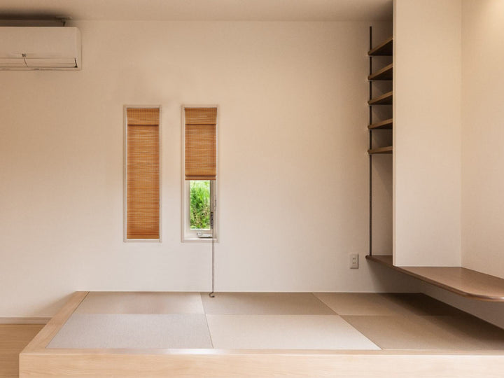 シェード天然木小窓用すだれシェード突っ張り棒付き35×110cm