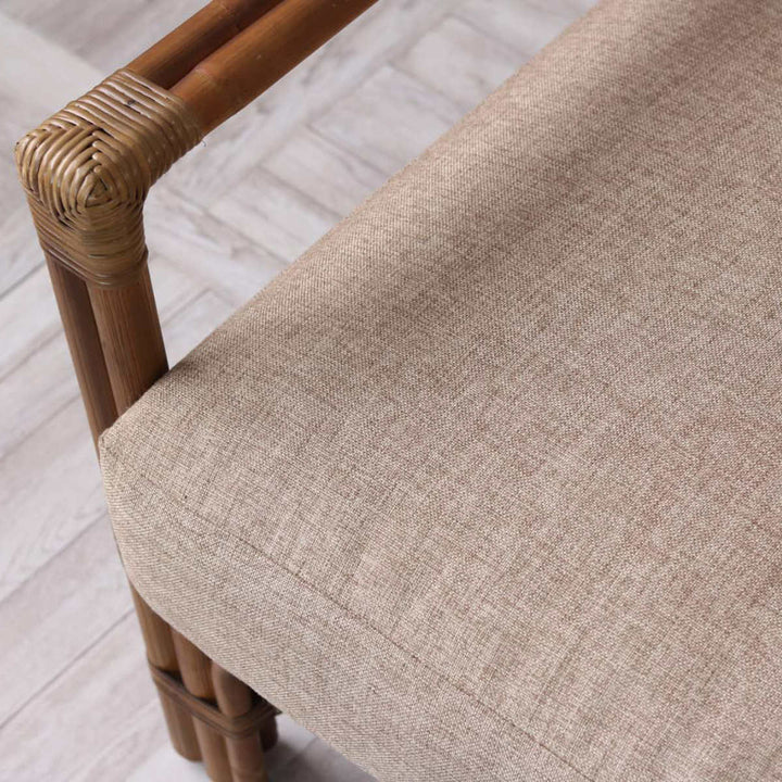 籐ソファ2人掛けクッション付アジアン家具Breeze幅122cm