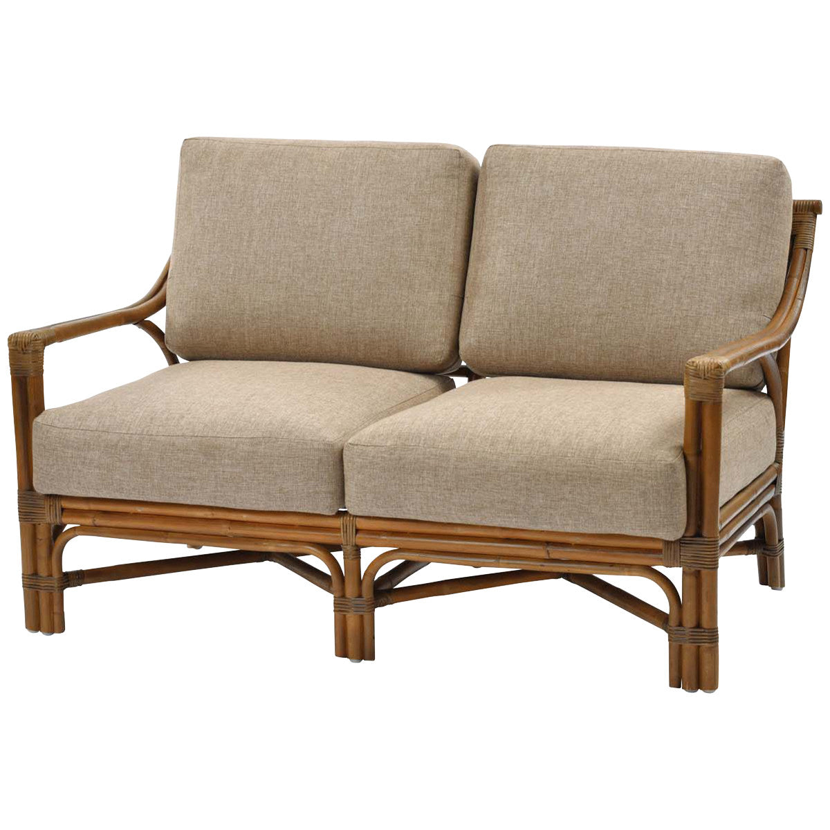 【R-147】  籐 ソファ 2人掛け クッション付 アジアン家具 籐 ソファ 2人掛け クッション付 アジアン家具 Breeze 幅122cm – ハウジー