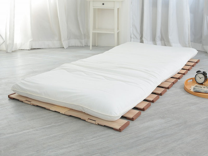 すのこベッド２つ折れ式セミシングル薄型軽量天然木