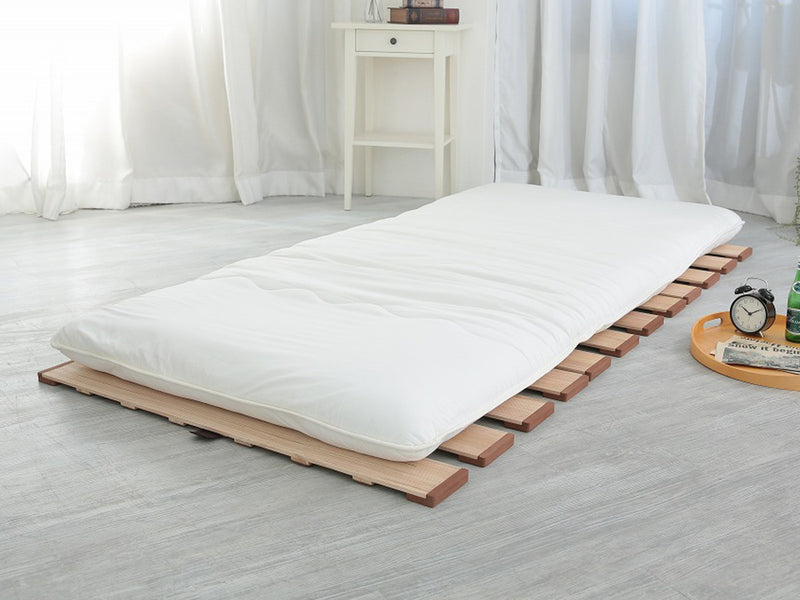 すのこベッド３つ折れ式セミシングル薄型軽量天然木