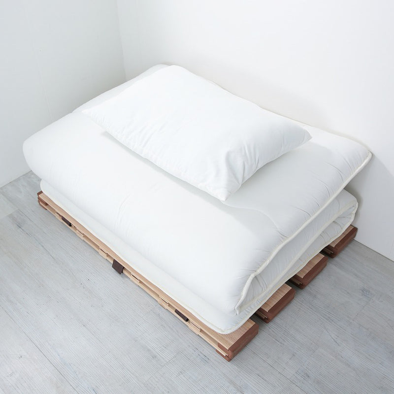 すのこベッド３つ折れ式セミダブル薄型軽量天然木