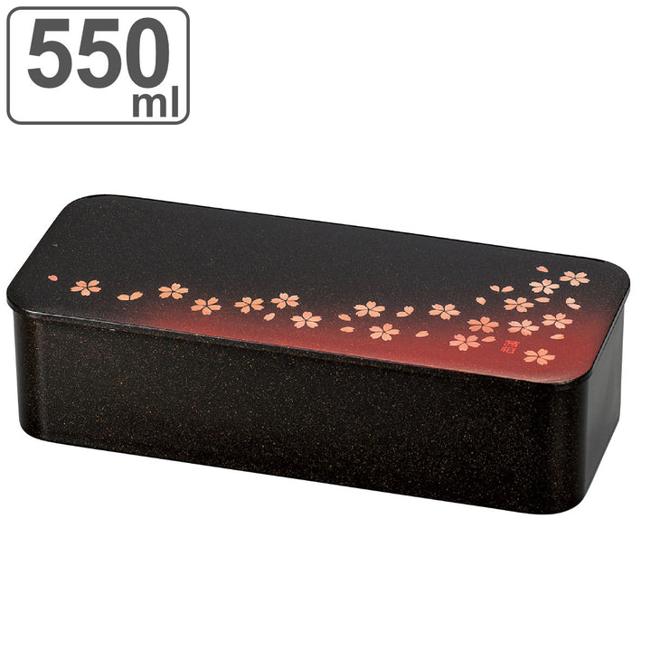 お弁当箱スリム一段ランチ茜桜赤1段550ml