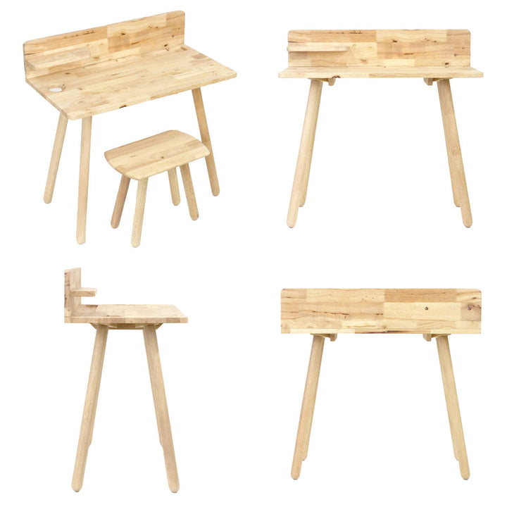 デスクスツールセット天然木