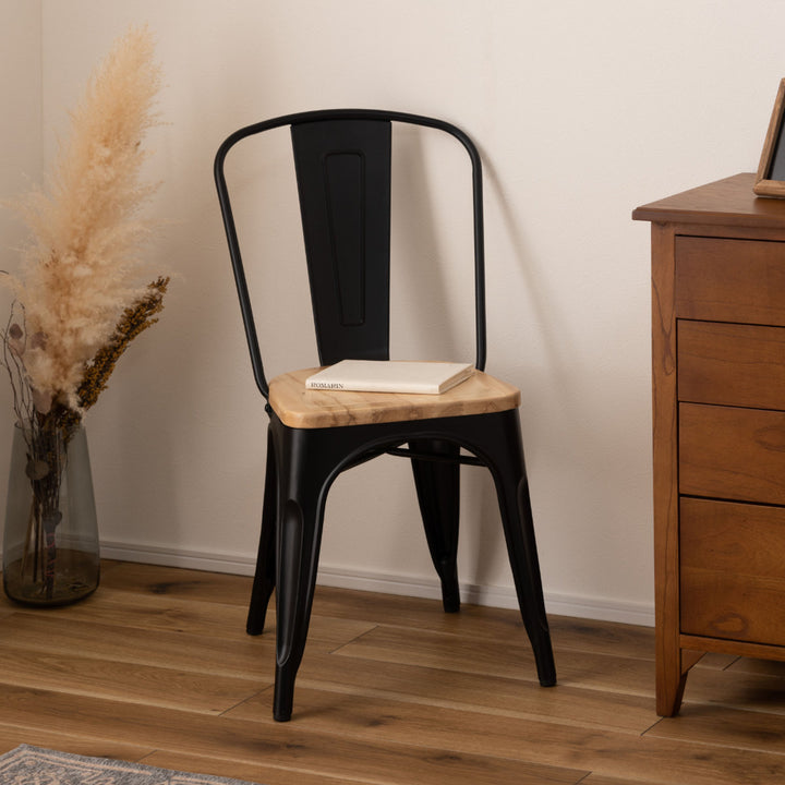 ダイニングチェア座面高44.5cm木製座面