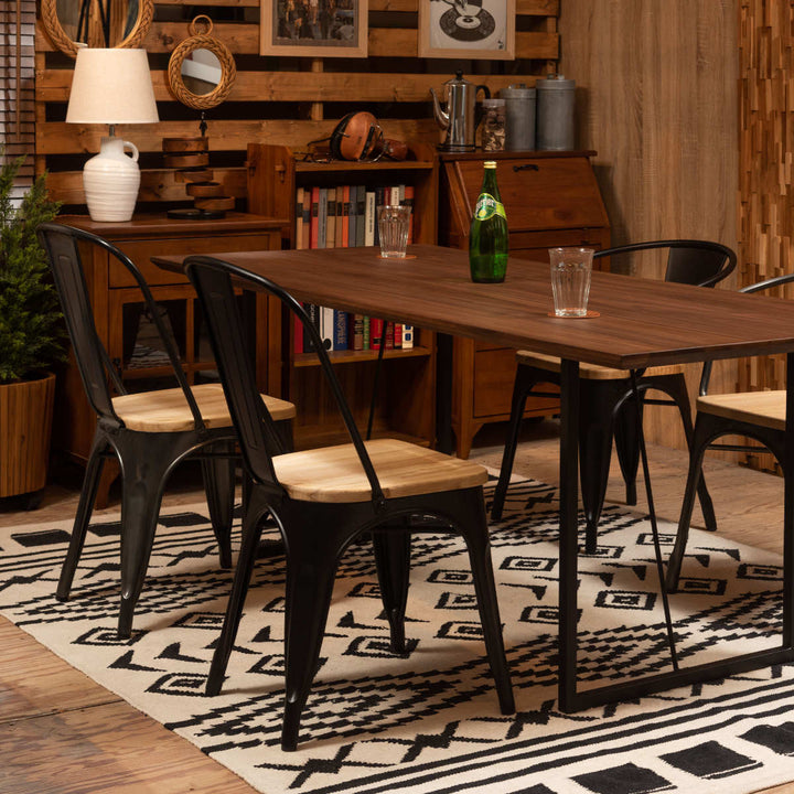 ダイニングチェア座面高44.5cm木製座面