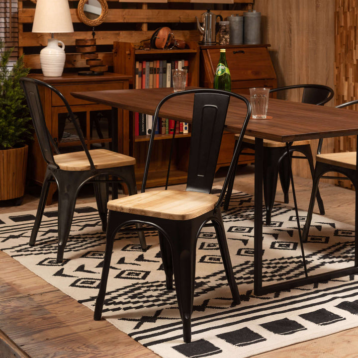 ダイニングチェア座面高44.5cm木製座面