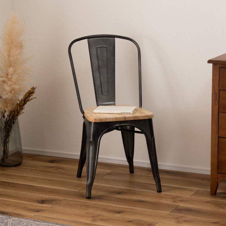 ダイニングチェア座面高44.5cm木製座面