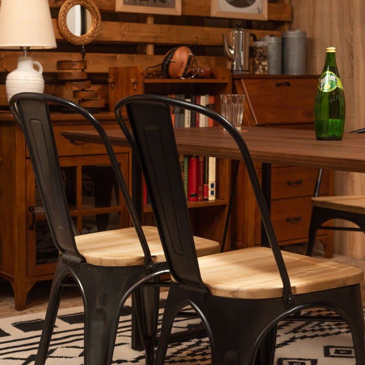 ダイニングチェア座面高44.5cm木製座面