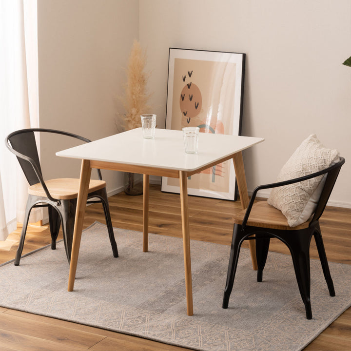 ダイニングチェア座面高44.5cm木製座面肘付き