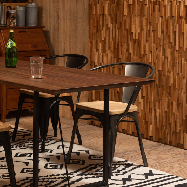 ダイニングチェア座面高44.5cm木製座面肘付き