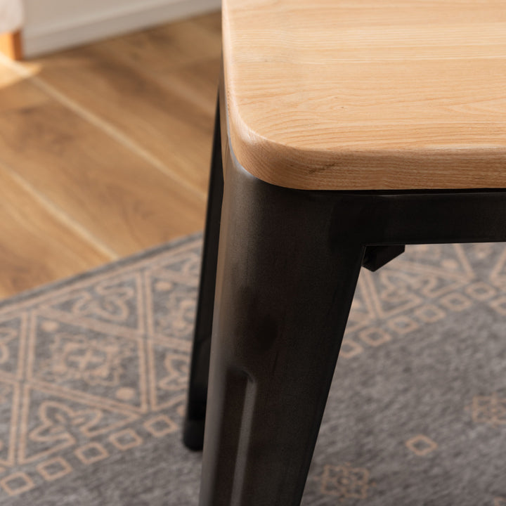 ダイニングチェア座面高44.5cm木製座面肘付き