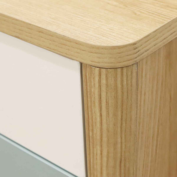 ローキャビネット北欧風引出し3枚扉幅150cm