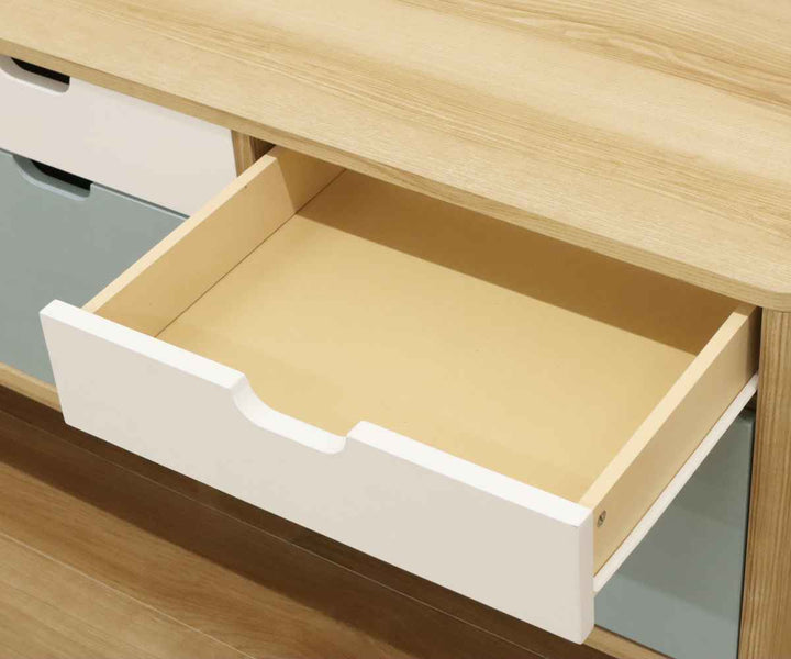 ローキャビネット北欧風引出し3枚扉幅150cm