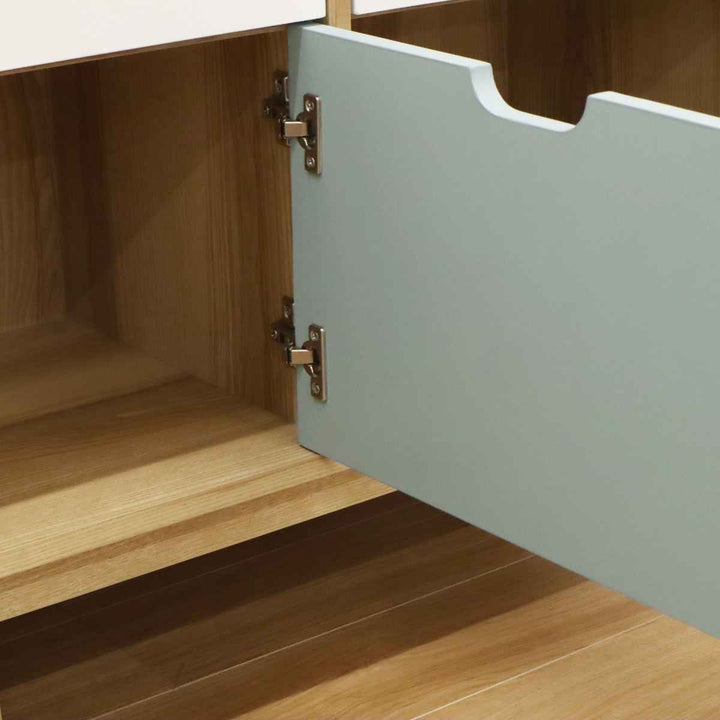 ローキャビネット北欧風引出し3枚扉幅150cm