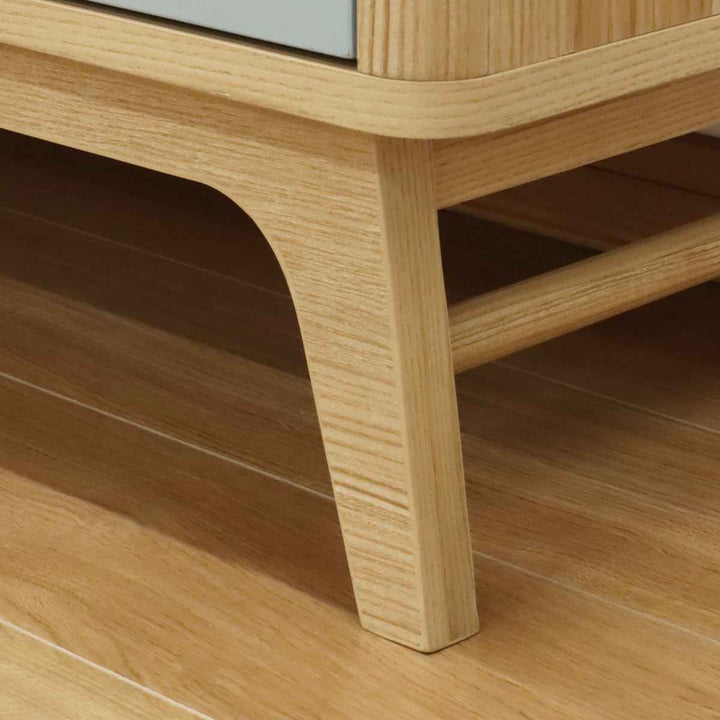 ローキャビネット北欧風引出し3枚扉幅150cm