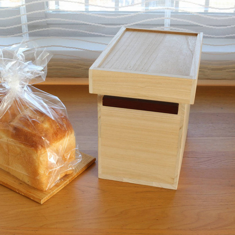 ブレッドケース天然木桐材のパン収納庫