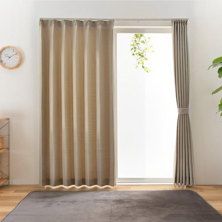 遮光カーテン3級遮光150cm×135～240cm形状記憶厚地無地カーテン1枚入り