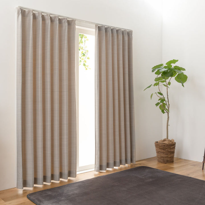 遮光カーテン3級遮光200cm×135～230cm形状記憶厚地無地カーテン1枚入り