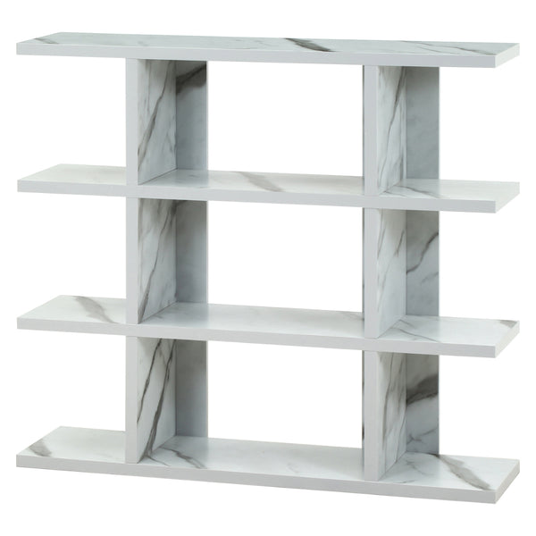 オープンシェルフ4段ワイド大理石調幅120cm