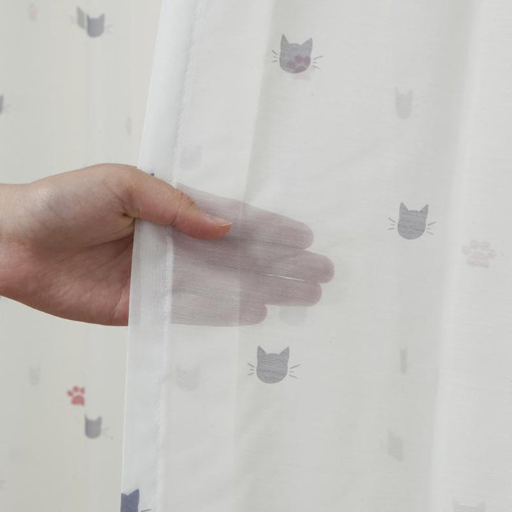 カーテンネコ柄セットカーテン100×200cm4枚組ドレープカーテンレースカーテンセット