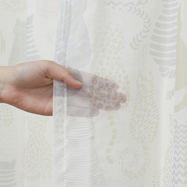 カーテンネコ柄セットカーテン100×200cm4枚組ドレープカーテンレースカーテンセット