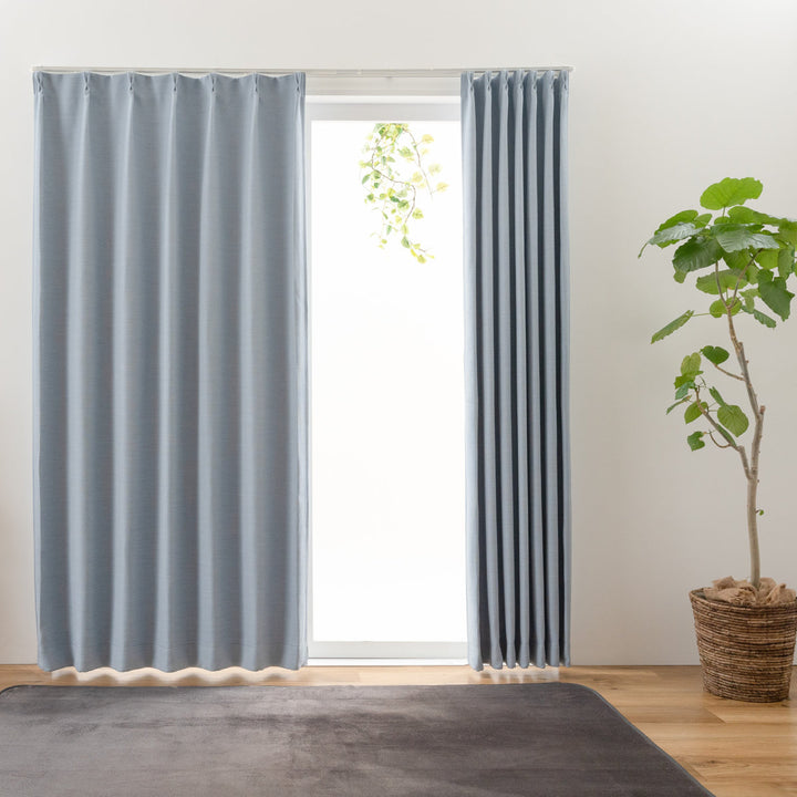 カーテン防炎2級遮光形状記憶100×200cm厚地シンプル無地
