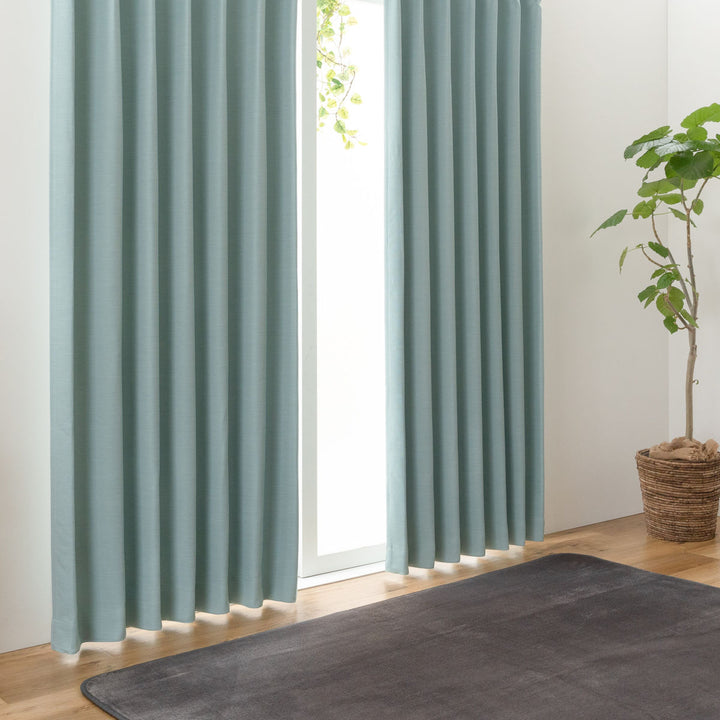 カーテン防炎2級遮光形状記憶100×200cm厚地シンプル無地