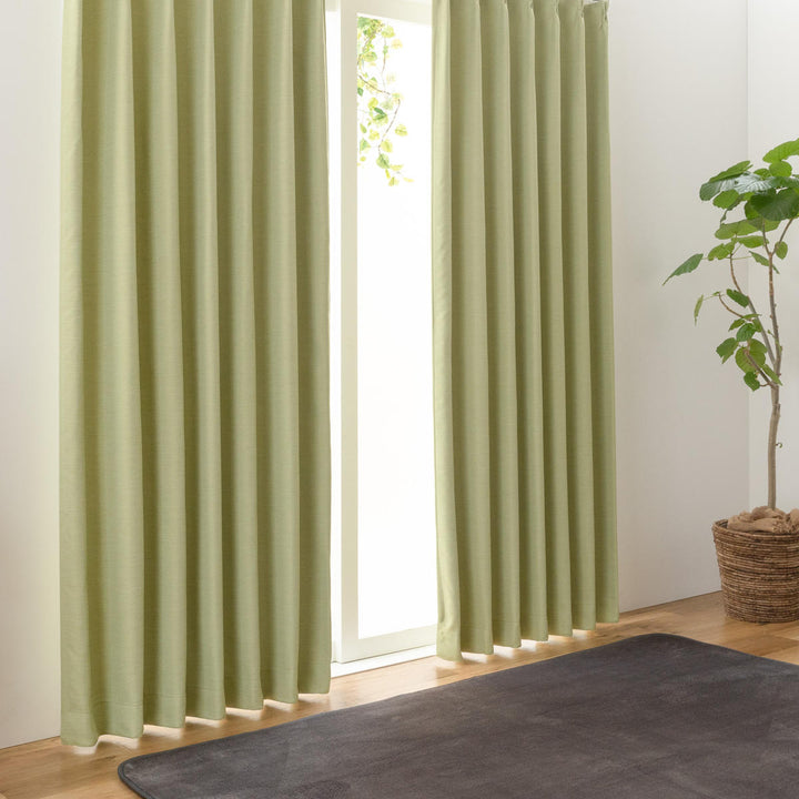 カーテン防炎2級遮光形状記憶100×200cm厚地シンプル無地