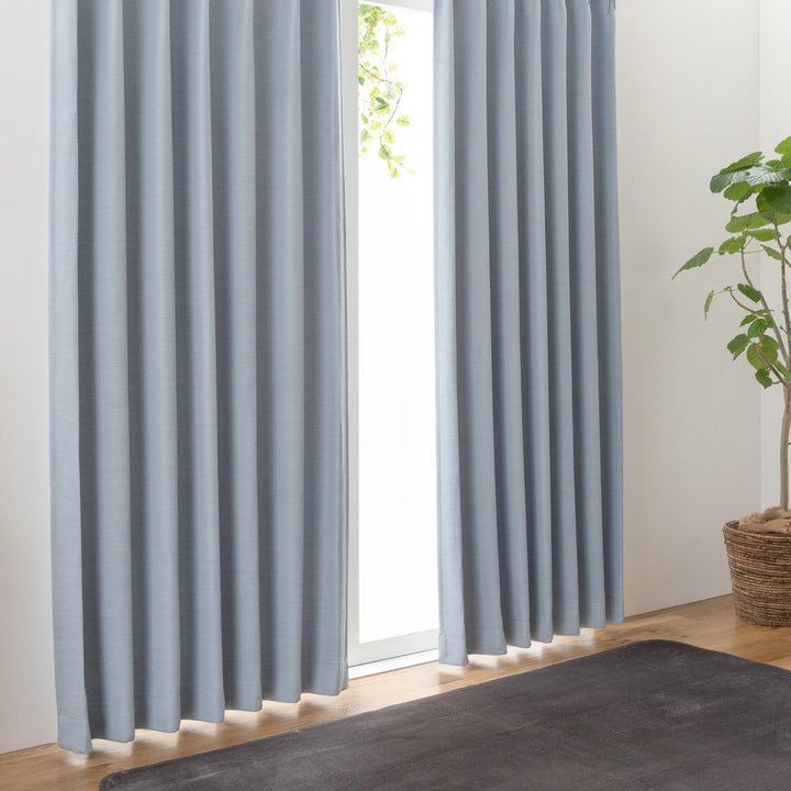 カーテン防炎2級遮光形状記憶100×200cm厚地シンプル無地