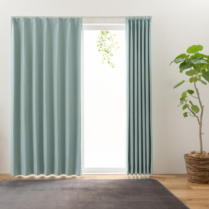 カーテン防炎2級遮光形状記憶100×200cm厚地シンプル無地