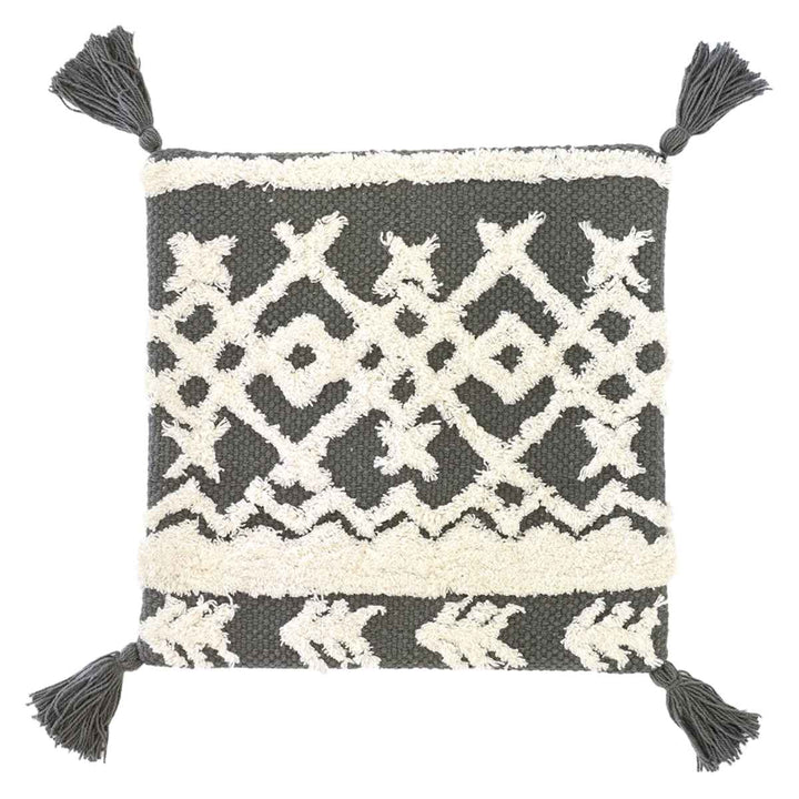 チェアパッド33×33cmボーホータッチモノトーンハンドメイド