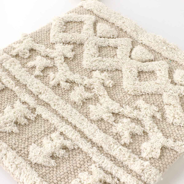 チェアパッド33×33cmボーホータッチモノトーンハンドメイド