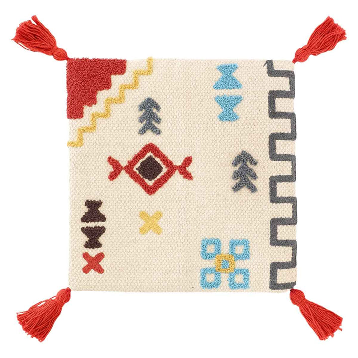 チェアパッド33×33cmボーホータッチエスニックハンドメイド