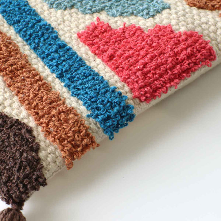 チェアパッド33×33cmボーホータッチエスニックハンドメイド