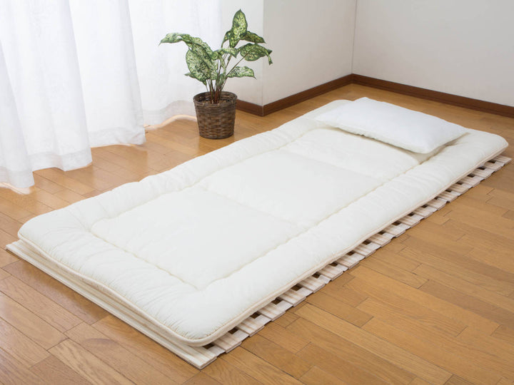 すのこベッドロール式100cm×200cm桐天然木完成品