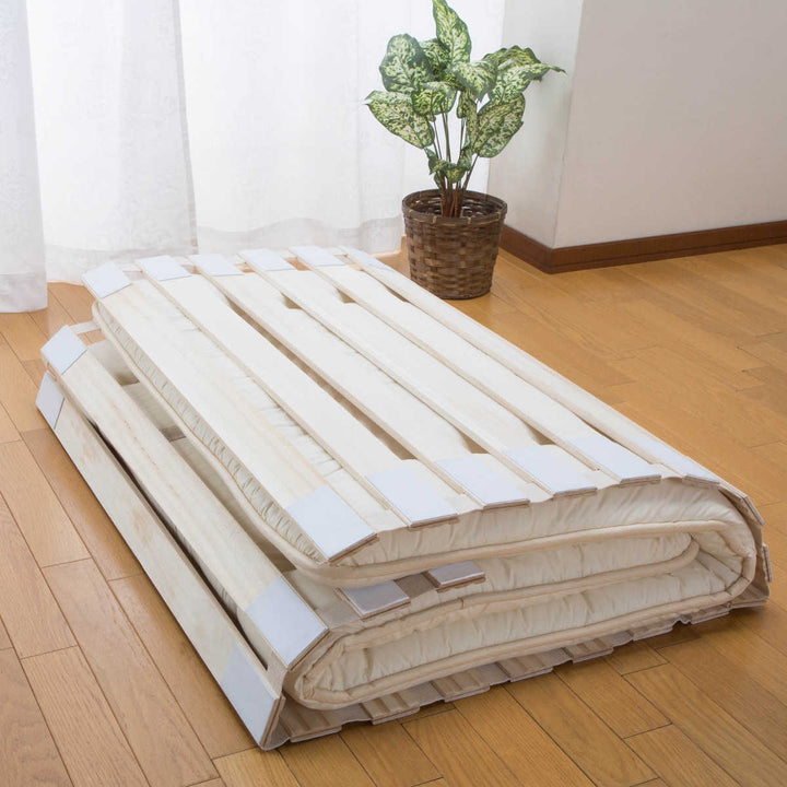 すのこベッドロール式100cm×200cm桐天然木完成品