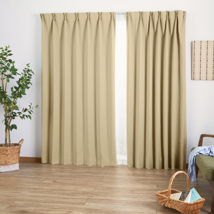 カーテンドレープカーテン2級遮光エコ100×135cm2枚組