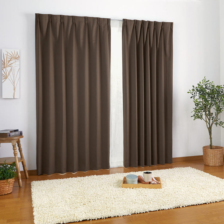 カーテンドレープカーテン2級遮光エコ100×135cm2枚組