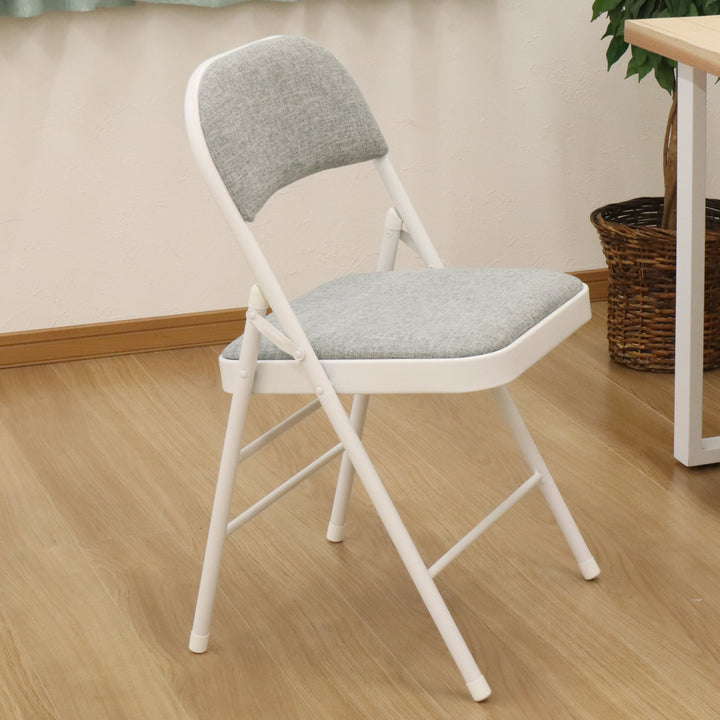 折りたたみ椅子2脚セット座面高47cmスチールフレーム